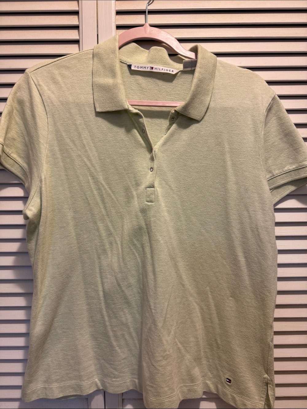 Tommy Hilfiger Women's Pale Green Polo Shirt